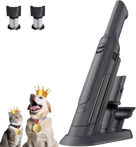 PROMOMO Handheld Vacuum Cordless, Lightweight 1.4lb with Powerful Suction, Charging Dock, Single Touch Empty and Detachable Dust Cup, Portable Mini Car Vac for Home Pet Car