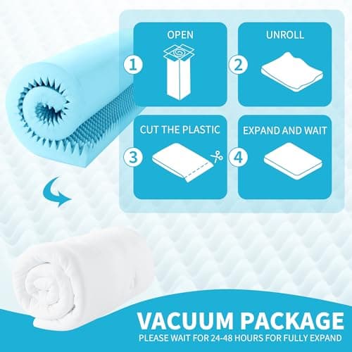 HOMBYS 6 Inches Thickness Mattress Topper Queen Size, Dual Layer Design Soft Pillow Top Mattress Topper, Puffy Mattress Pad Topper for Back Pain Reilef 7