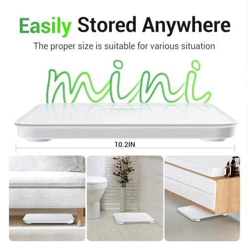 Ovutek Bathroom Scale for Body Weight, Highly Accurate Digital Weighing Machine for People, Upgraded Batteries Included, Compact Size, LED Display, Physician Scale with Sturdy Tempered Glass, 400lb 6