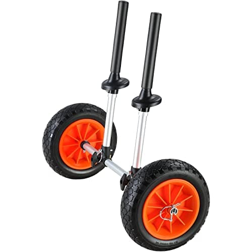 VEVOR Sit on Top Kayak Cart Dolly, 280lbs Load Capacity, Adjustable Width for Kayaks with Drain Holes of 1’’, Detachable Canoe Trolley Cart with 10'' Solid Tires 11