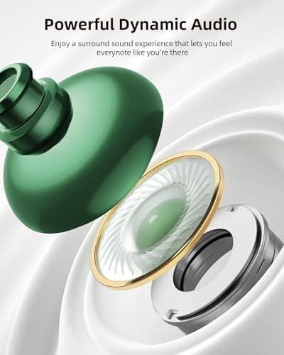 PocBuds Bluetooth Headphones Wireless Earbuds 80hrs Playtime Wireless Charging Case Digital Display Sports Ear Buds with Earhook Deep Bass IPX7 Waterproof Over-Ear Earphones for TV Phone Laptop Olive 5