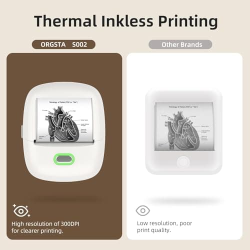ORGSTA Sticker Printer Mini Printer S002 PrintPods Bluetooth Portable Sticker Maker with 1 Roll Paper Thermal Inkless Label Maker Machine Impresora Portátil Instant Print for Notes, Journal, DIY, Gift 5
