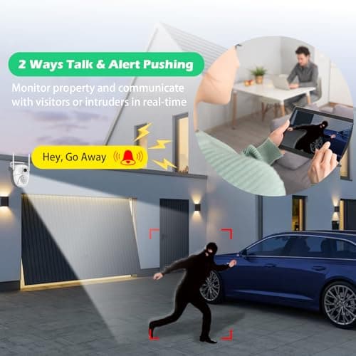 GUOANVISION 【Dual Lens Linkage】 6MP Security Camera Outdoor, WiFi Security Camera,Outdoor Camera Wireless,360°View,IP66 Waterproof,Human Detection&Tracking,Night Vision,24/7 Record,Corded Power 6