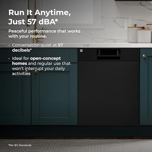 Kenmore 22-14589 24" Built-In Dishwasher - UltraWash, SmartWash, Sanitize Rinse, SmartDry, and Leak Detection - 14 Place Settings - 57 DBA - ENERGY STAR Certified - 24" - Black 7