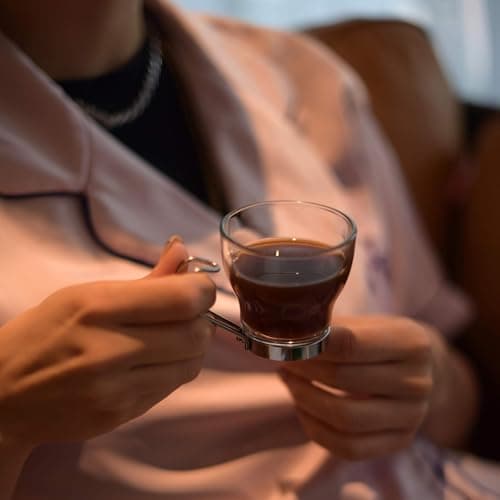 Bormioli Rocco Verdi Espresso Cup With Stainless Steel Handle, Set of 4, Gift Boxed, 3.5 ounces 8