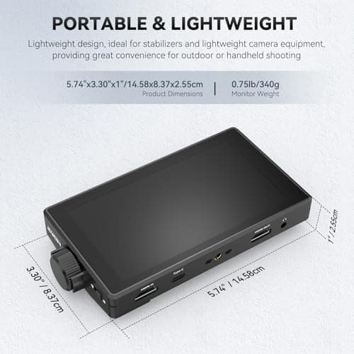 Desview Camera Monitor 5.5 Inch 4K HDMI HDR Field Monitor with IPS Touchscreen & 3D LUT, Includes NP-F550 Battery, External DSLR Monitor for Filming and Studio Shooting 8