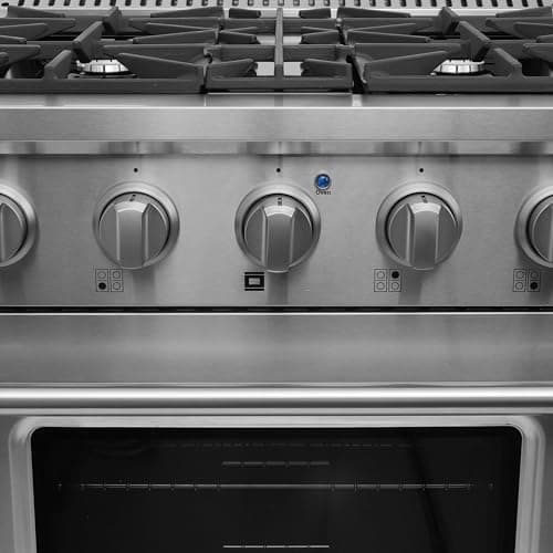 DUURA Elite Gas Range with 4 Burner Cooktop Freestanding with Porcelain Convection Oven and Broil Function, Continuous Grates with Stainless Steel Construction, 30-Inch, Metallic 8