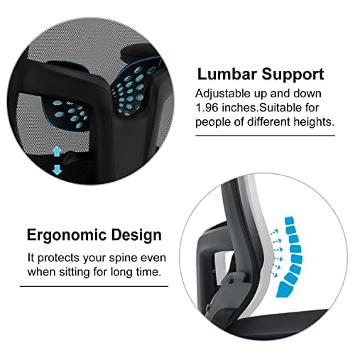 Drafting Chair,Tall Office Chair, Ergonomic Standing Desk Chair with Flip-up Armrests,Mid-Back Counter Height Computer Task Chair with Lumbar Support and Adjustable Footrest Ring,Black 11