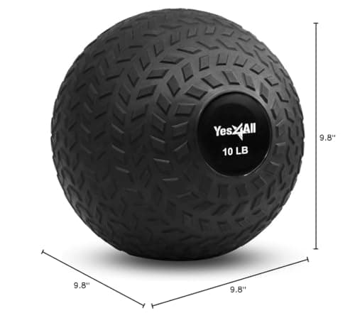 Yes4All Slam Balls Upgraded, 10-12lb Medicine Ball Weight, Durable PVC Sand Filled Workout Dynamic Medicine Ball for Core Strengthen 8
