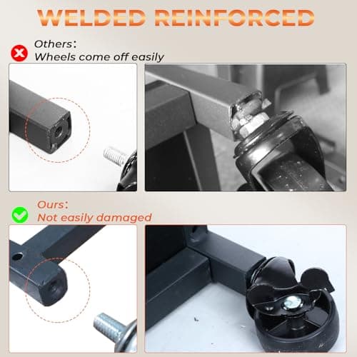 600LBS Dumbbell Rack Weight Stand - Bonvork Adjustable Weight Rack for Dumbbells, Home Gym Storage Rack for Yoga Mat Foam Roller Kettlebells, Workout Equipment Storage Organizer With Wheels 7