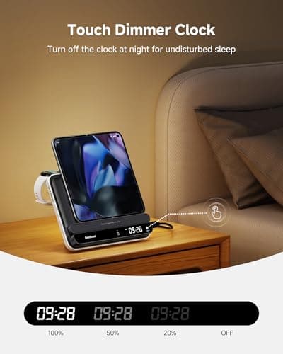 Dual Phone Wireless Charger for iPhone 17/16/15/14 Series, for Galaxy S25/S24/S23/S22, for Pixel 9 Pro Fold/8/7, Only for Pixel Watch 3/2(Not for Watch 4/1), Fitbit Versa 4/3/Sense 2, SwanScout 710FG2 5