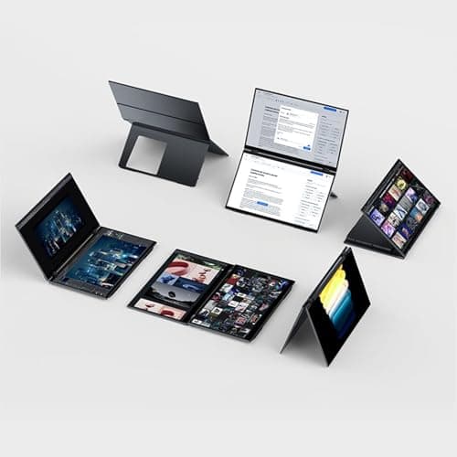 EHOMEWEI Dual Screen Portable Monitor 16"×2 FHD X1 Foldable Laptop Screen Extender, 1920×1200 60Hz 100% sRGB, USB-C HDMI for MacBook Windows PC iPhone Switch PS5 5