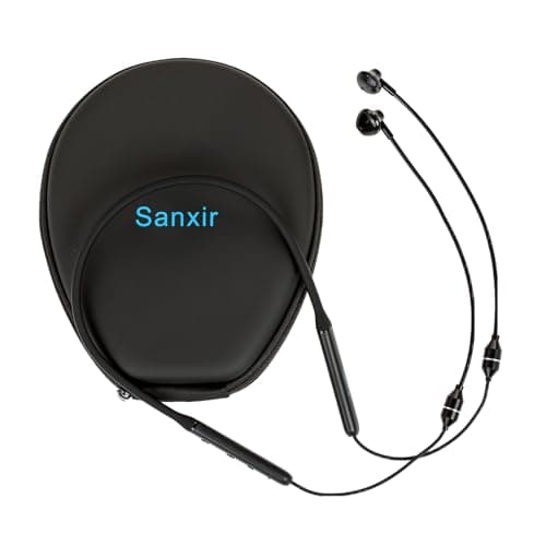 Sanxir Anti-Radiation Wireless Air Tube Headphones - EMF Free Bluetooth Earphones with Low-Radiation Chip, Healthy Protection Headset (Black)