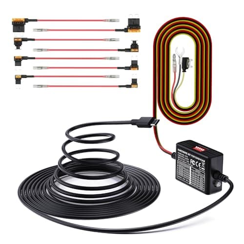 Vantrue 3-Lead Acc 14.8ft USB C Hardwire Kit for Dash Cam, 5 Low Voltage Protection Options with Shifting Gear for Parking Mode, 12V-24V to 5V for E1 Pro,N4(S),N4 ProS,N5(S),E360,S1 Pro(Max),N2X,E2
