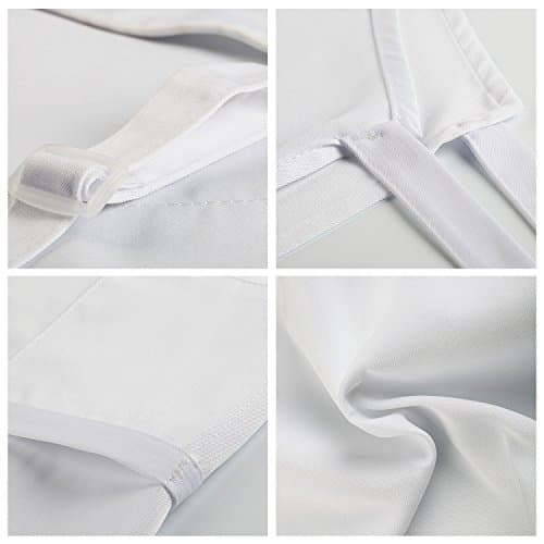 yotache Chef Apron and Hat Set, Chef Hat and Kitchen Apron Adult Adjustable White Baker Costume for Men and Women, 1 Set (33" L x 26" W) 8