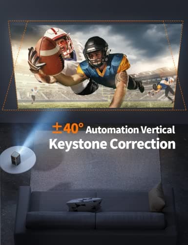 FATORK Mini Projector with 5G WiFi,1080P HD Small Projector Short Throw with Tripod, Outdoor Projector for Phone, Rechargeable Portable Projector, Compatible with iOS/Android/TV Stick/HDMI/USB 2.0 8