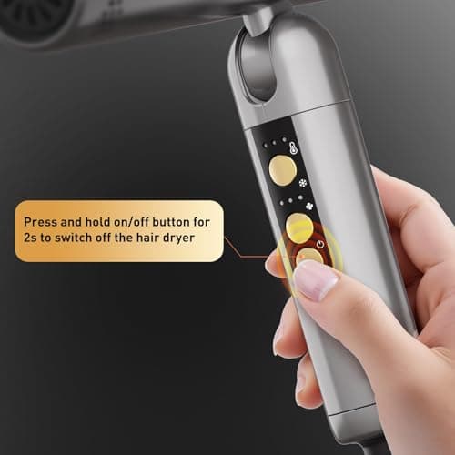 Quico Travel Hair Dryer Dual Voltage, 120,000 RPM Fast Drying BLDC Pocket Hair Dryers for Women with Concentrator 500M Negative Ions, Foldable Blow Dryer with Cold, 3 Heat&3 Speed Settings 6