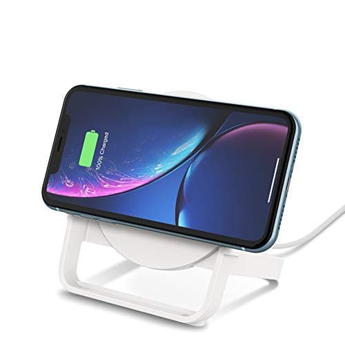 Belkin Quick Charge 10W Wireless Charger - Qi-Certified Charger Stand for iPhone, Samsung Galaxy - Charge While Listening to Music, Streaming Videos, & Video Calling - Includes AC Adapter - White 9