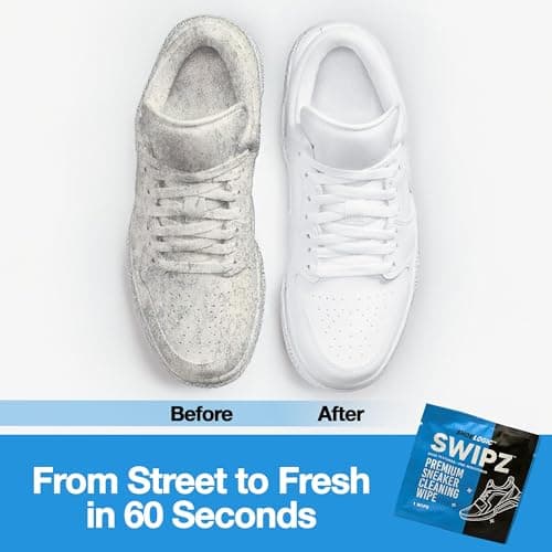 SWIPZ Sneaker Cleaner Wipes – Instant Shoe Cleaner for White Sneakers, Rubber Soles & Leather | Sneaker Eraser Wipes for Nike, Adidas, Air Jordan & More | 12 Travel Packs 9