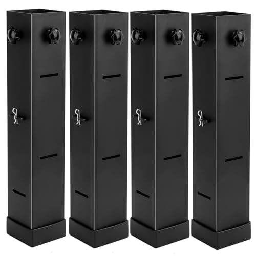 Amosua Metal Bed Risers, Heavy Duty Furniture Risers College Dorm Bed Lifts Risers Adjustable Sofa Risers 3.15" Diameter Square Risers for Bed Frame Table Chair Heighten 3", 5.8", 8.6", 11.5" Set of 4