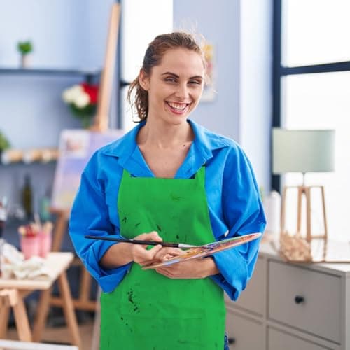 IMERAGO 15 Pcs Adult Aprons Bulk with Pockets Adjustable Bib Chef Apron for Women Men Painting Cooking Crafting (Multicolor, L) 6