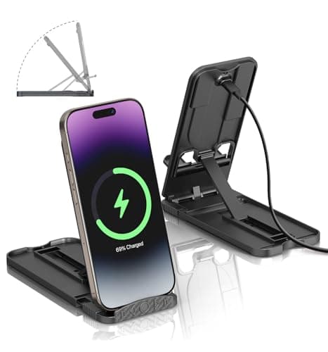 2 Packs 15W Fast Wireless Phone Charger, Foldable Cell Phone Wireless Charging Station Compatible with iPhone 17 16 15 14 13 12 11 Pro Xs Xs Max Xr X 8 Series,Ultra Thin(No AC Adapter&Type C Cable)