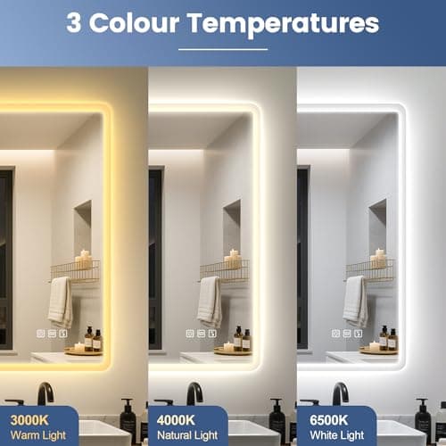STARLEAD 28"x36" LED Bathroom Mirror with Bluetooth Speaker, 3 Color Temperature, Stepless Dimming, Anti-Fog, Touch Control, Wall-Mounted Vanity Mirror, Vertical or Horizontal 7