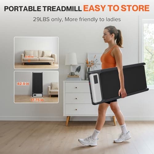 COZYINN Under Desk Walking Pad Treadmill with 10% Incline, Quiet Portable Walking Pad for Home Office Small Space, 265LB Capacity Walking Pads Voice Remote Control Smart Treadmill Works with KINOMAP 7