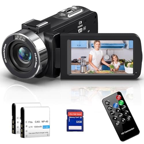 THPACIP 4K 80MP Camcorder Video Camera HD IR Night Vision Vlogging Camera for YouTube,18X Digital Zoom Camcorder Recorder 3.0" IPS HD Screen