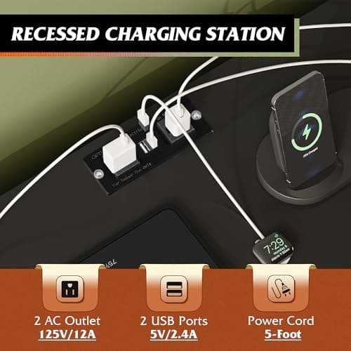 WLIVE Black Dresser TV Stand for 45, 50, 55 inch TV, Entertainment Center with LED Lights & Charging Station, Chest of Drawers with 8 Fabric Drawers and Open Shelves for Living Room, Hallway, Wood Top 6