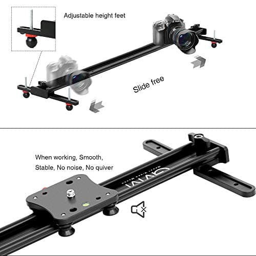 GVM Camera Slider Dolly Track, 31.5" Camera Slider Aluminum Rods Rotatable Rubber Wheels for DSLR Camera Camcorder and Low-Level Shooting 7