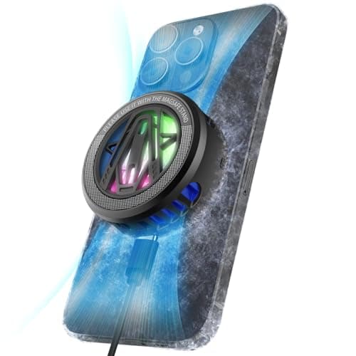 Maledan Wireless Charger Phone Cooler, Qi2 Mag Safe Magnetic Charger for iPhone 17/16/15/14/13/12 Series Samsung Galaxy S25 Ultra Cooling Fan, 15W Fast Charging Cooling Gaming Chargers Accessories