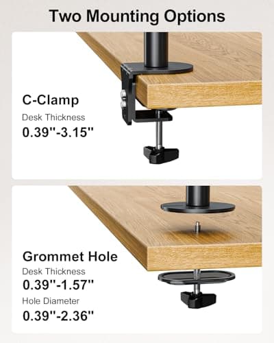 MOUNT PRO Vertical Dual Monitor Stand, Stacked Monitor Mount for 2 Monitors Up to 32 inches, Computer Monitor Arm with Swivel, Tilt, Height Adjustable, Each Monitor Desk Mount Holds up to 17.6 lbs 8
