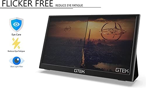 GTek Portable Monitor 15.8 Inch IPS Full HD 1920 x 1080P Screen with Speaker, Second Dual Computer Display, Wider Than 15.6 Inch, External Travel Monitor for MacBook Laptop PC, Includes Smart Cover 6