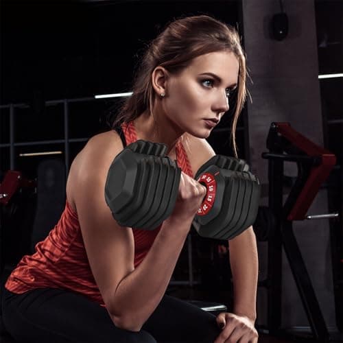 Adjustable Dumbbell 55LB Single Dumbbells Weight, 10-in-1 Weight Dumbbell with Anti-Slip Metal Handle for Home Gym Exercise Equipment 7