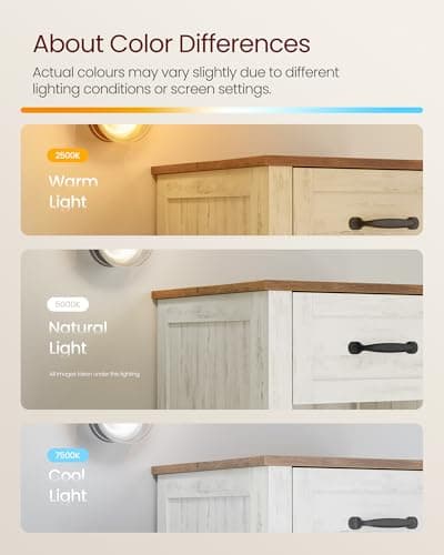 VASAGLE LIRY Collection - Farmhouse Nightstands with Charging Station, Set of 2 Bedside Tables, Side Tables with Drawer, Open Compartment, for Bedroom, Rustic White and Honey Brown ULET859K41 9