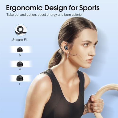 Wireless Earbuds, In Ear buds Wireless Earbuds Bluetooth, Bluetooth 5.3 Headphones Sport, 50H Playtime LED Display, Deep Bass Stereo Noise Cancelling Headphones, IP7 Waterproof Earphones, Jet Black 7