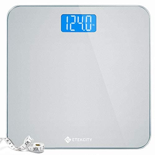 Etekcity Scale for Body Weight, Digital Bathroom Weighing Machine for People, Large and Easy-to-Read Backlight Display, Accurate with High Precision Measurements, Durable Tempered Glass, 400 lbs