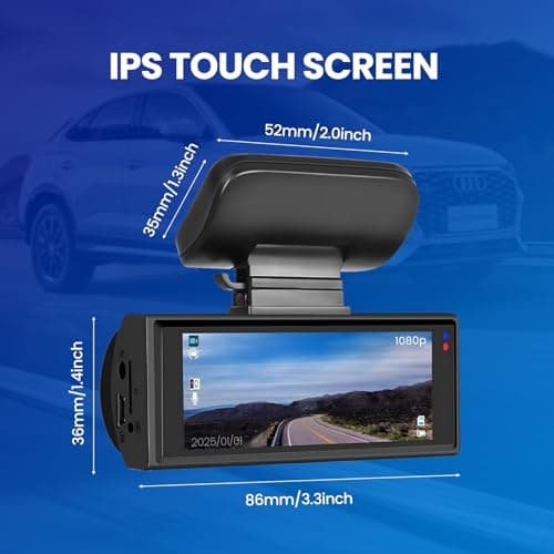 Upgraded Front & Rear Dashcam,2025 New Car Dash Cam 1080p Dash Camera, 24-Hour Night Vision and HDR, Loop Recording and Motion Detection (Dual Recording Front and Behind of Car) with 32G Memory Card 6
