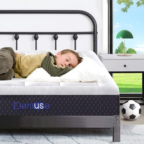 ELEMUSE 5 Inch Twin Mattress for Kids Adults Cooling Gel Memory Foam Plus Pillowtop Mattress for Single Bed, CertiPUR-US® Certified Breathable Bed in a Box for Pressure Relief, Fiberglass-Free