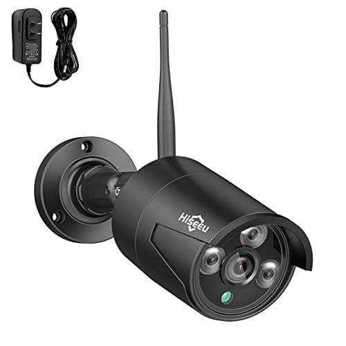 Hiseeu 5MP Black Camera Add on 5MP Security Camera, Waterproof Outdoor Indoor 3.6mm Lens IP Day & Night Vision with DC 12V Power Adapter Compatible 10CH 5MP WiFi Camera System