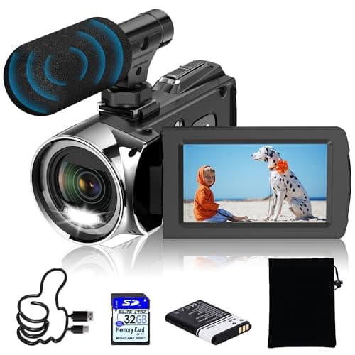 Weochi Video Camera Camcorder Ultra HD 4K 48MP Digital Cameras Recorder for YouTube TikTok 3 Inch 270 Degree Rotation Screen 18X Zoom Vlogging Camcorders for Kids,Teens,Students,Beginners,Elders