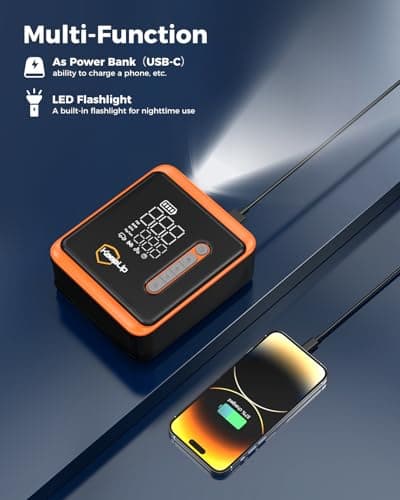 Tire Inflator Portable Air Compressor -Upgraded Air Pump for Car Tires with Tire Pressure Gauge (Max 150 PSI), Auto Shut-Off Tire Pump with LED Light for Car Motor Bike Ball 6