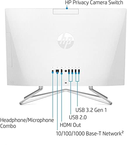 HP 2022 All-in-One Desktop, 21.5" FHD Display, Intel Celeron J4025 Processor, 16GB RAM, 512GB PCIe SSD, Webcam, HDMI, RJ-45, Wired Keyboard&Mouse, WiFi, Windows 11 Home, White 6