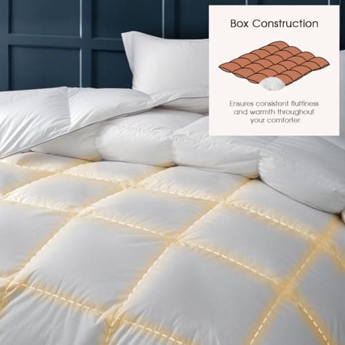 HYPREST Goose Feather Down Comforter King，Soft Lightweight Down Blanket Duvet Insert, 100% Cotton Shell - 8 Corner Tabs 5