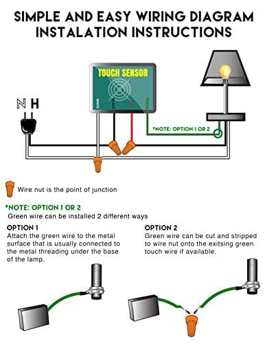 3 Way Touch Sensor dimmer, Touch lamp Repair kit Control Module, Replacement Sensor, Touch Switch, 150Watt. 4