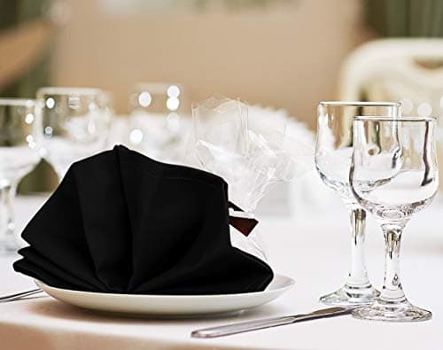 Utopia Kitchen Black Cloth Napkins [12 Pack, 18x18 Inch] Absorbent Cotton Blend Washable and Reusable for Dinner, Restaurant, Lunch, Wedding and Hotel 7