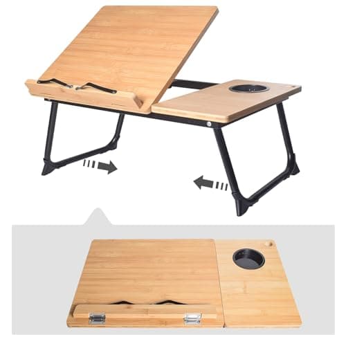 Xjskkaa Portable Laptop Stand with Tray for Reading in Bed, Adjustable Ergonomic Design 5