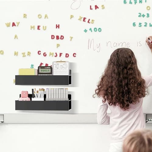 SMRCAD Magnetic Spice Rack Organizer for Fridge Seasoning Organizer for Kitchen storage with Screw Magnetic Shelf with Hook for Refrigerator and Oven (6pack-Black) 8