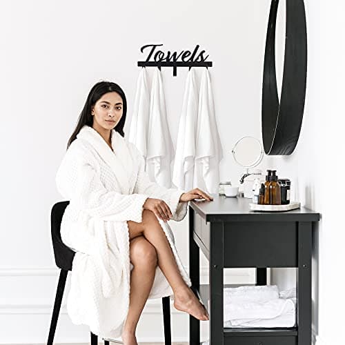 Aesthetic Bathroom Towel Rack for Wall Mount – Space Saving and Easy to Install Towel Holder Hooks - The Perfect Addition to Your Bathroom Decor 7